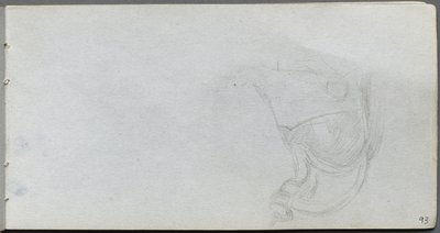Cuaderno de bocetos, página 93: Estudio de una silla de montar de Ernest Meissonier