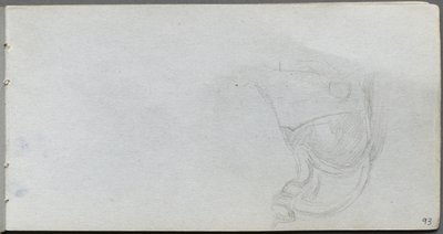 Cuaderno de bocetos, página 93: Estudio de una silla de montar de Jean Louis Ernest Meissonier