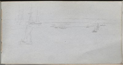 Cuaderno de bocetos, página 94: Paisaje marino de Jean Louis Ernest Meissonier