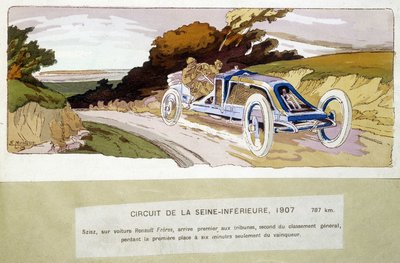 Circuito de la Seine-Inférieure, Szisz en coche Renault Frères de Ernest Montaut