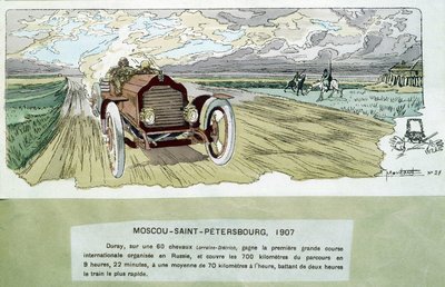 Carrera de autos: Moscú - San Petersburgo, circa 1900 de Ernest Montaut