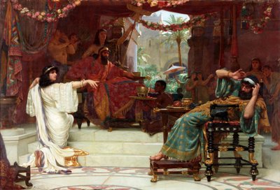 Ester denunciando a Amán ante el rey Asuero de Ernest Normand