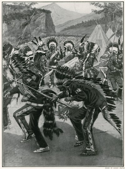 Una danza pintoresca de indios rojos de Ernest Prater