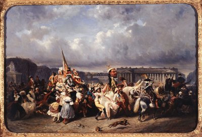 Carnaval place de la Concorde, actual distrito 8, entre 1840 y 1845 (óleo sobre lienzo) de Ernest Seigneurgens