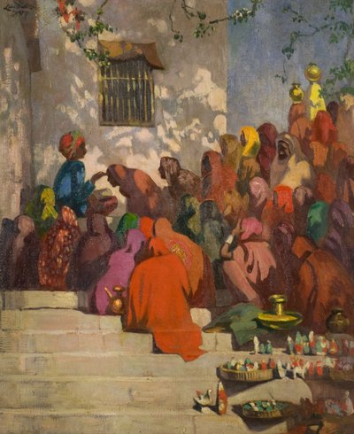 El Ganges (o los hindúes y el pandit), c.1922 (óleo sobre lienzo) de Ernest Stephen Lumsden