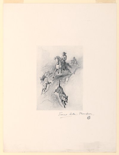 Tannery, con sus perros, llegó galopando por el cañón de Ernest Thompson Seton
