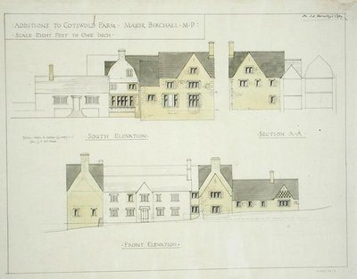 Adición a la Granja Cotswold, Gloucestershire de Ernest William Gimson