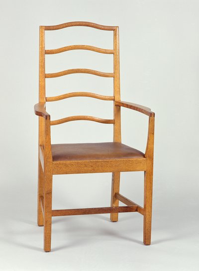 Sillón, diseñado en 1903, hecho en el taller de Peter Waals, 1923 de Ernest William Gimson