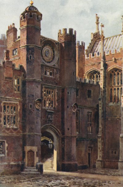 Puerta de Ana Bolena, Corte del Reloj (litografía en color) de Ernest William Haslehust