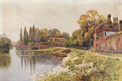 En Hampton Court (litografía en color) de Ernest William Haslehust
