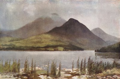 Lago Bassenthwaite y Skiddaw (litografía en color) de Ernest William Haslehust