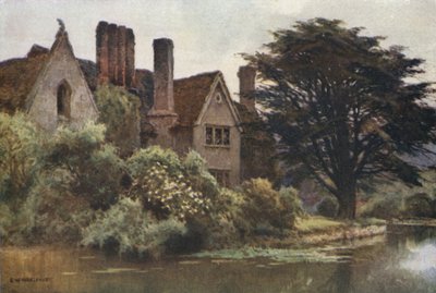 Mansión Brinsop (litografía en color) de Ernest William Haslehust