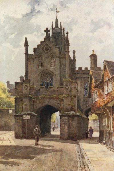 East Gate, Warwick (litografía en color) de Ernest William Haslehust