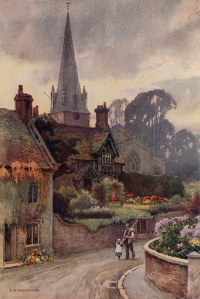 Edwinstowe (litografía en color) de Ernest William Haslehust