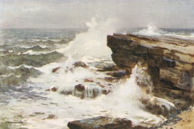 Filey Brigg (litografía en color) de Ernest William Haslehust