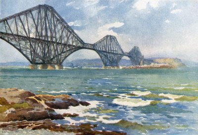 Puente de Forth y costa de Fife (litografía en color) de Ernest William Haslehust