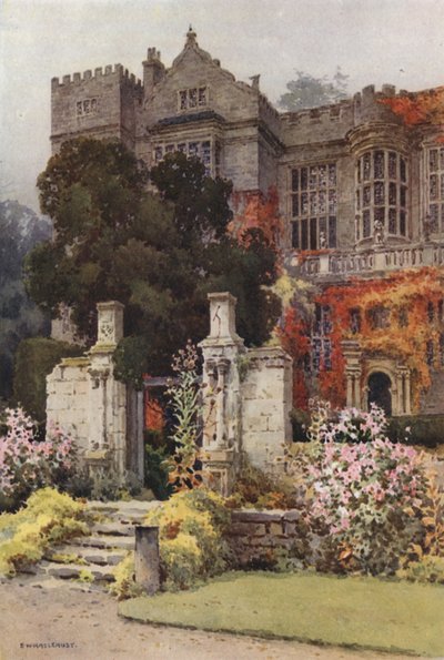 Fountains Hall (litografía en color) de Ernest William Haslehust
