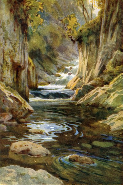 Glen Finglas o Finlas (litografía en color) de Ernest William Haslehust