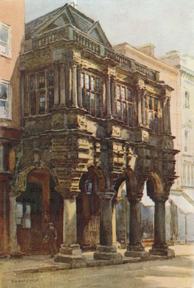 Porche del Ayuntamiento (litografía en color) de Ernest William Haslehust