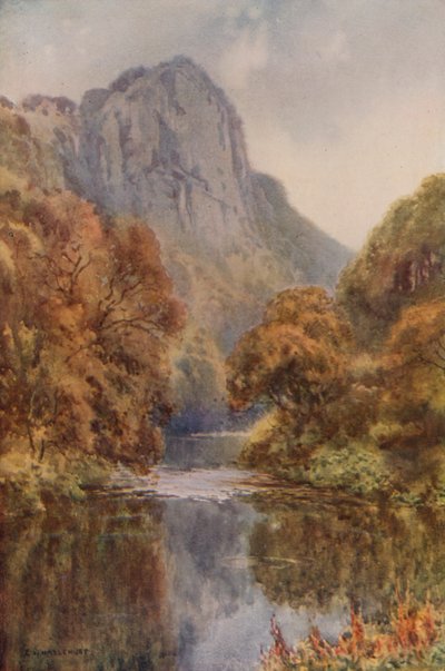 High Tor, Matlock (litografía en color) de Ernest William Haslehust