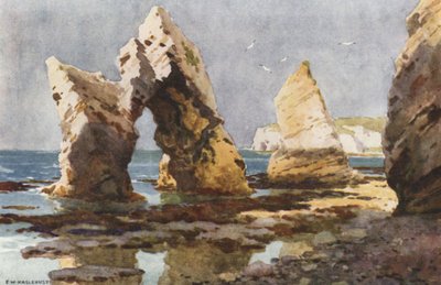En la bahía de Freshwater (litografía en color) de Ernest William Haslehust