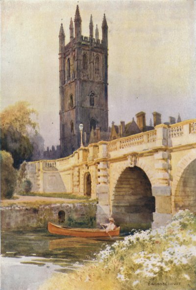 Puente y Torre de la Magdalena (litografía en color) de Ernest William Haslehust