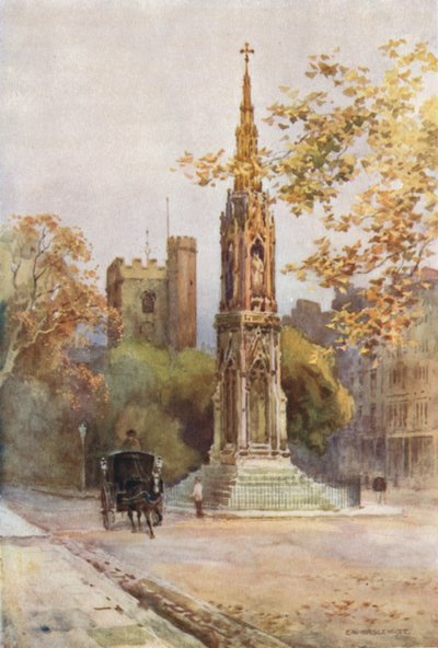 Monumento a los Mártires y San Gil (litografía en color) de Ernest William Haslehust