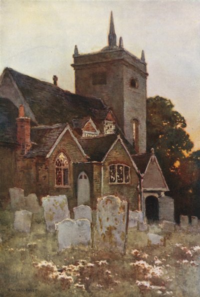 Iglesia de Minstead (litografía en color) de Ernest William Haslehust