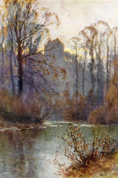 Torre de Newark (litografía en color) de Ernest William Haslehust