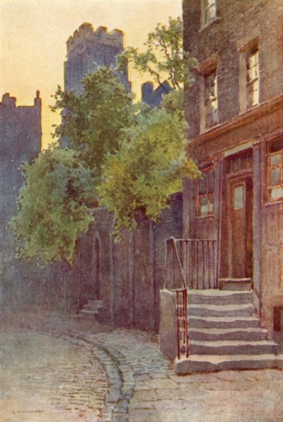 Old Barrack Yard, Belgravia (litografía en color) de Ernest William Haslehust