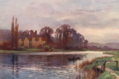 Río Támesis: Abadía de Bisham (litografía en color) de Ernest William Haslehust