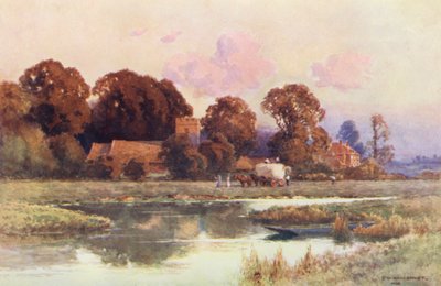 Río Támesis: Buscot (litografía en color) de Ernest William Haslehust