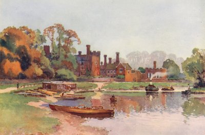 Río Támesis: Hampton Court (litografía en color) de Ernest William Haslehust