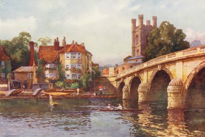 Río Támesis: Puente de Henley (litografía en color) de Ernest William Haslehust