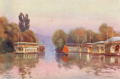 Río Támesis: House Boats at Henley (litografía en color) de Ernest William Haslehust