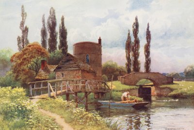 Río Támesis: Inglesham Round House (litografía en color) de Ernest William Haslehust