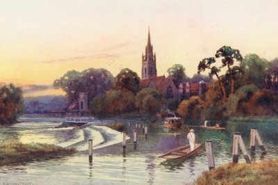 Río Támesis: Marlow (litografía en color) de Ernest William Haslehust