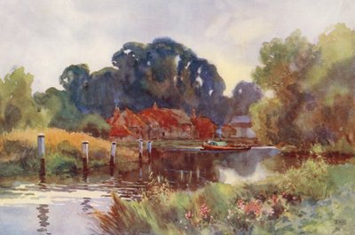 Río Támesis: Pangbourne (litografía en color) de Ernest William Haslehust