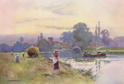 Río Támesis: Shepperton (litografía en color) de Ernest William Haslehust