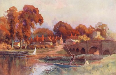 Río Támesis: Sonning Bridge (litografía en color) de Ernest William Haslehust