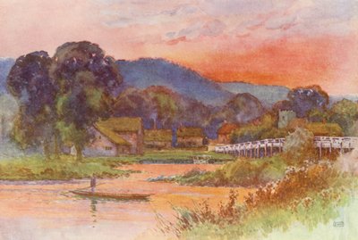 Río Támesis: Streatley (litografía en color) de Ernest William Haslehust