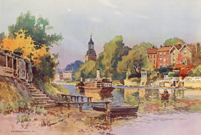 Río Támesis: Sunbury (litografía en color) de Ernest William Haslehust