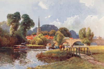 Río Támesis: Wallingford (litografía en color) de Ernest William Haslehust