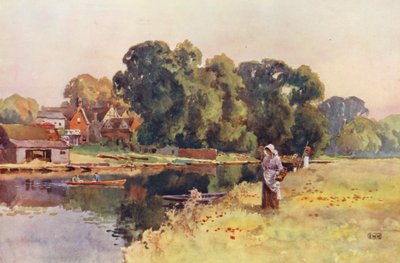 Río Támesis: Wargrave (litografía en color) de Ernest William Haslehust