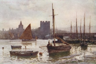 Rochester desde Strood (litografía en color) de Ernest William Haslehust