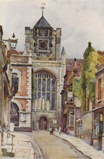 Iglesia de Rye (litografía en color) de Ernest William Haslehust