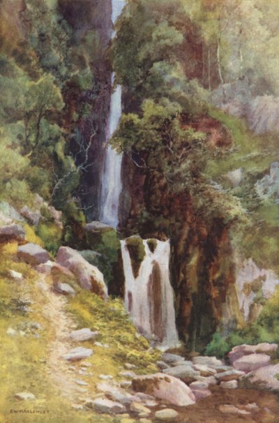 Scale Force, Crummock Water (litografía en color) de Ernest William Haslehust
