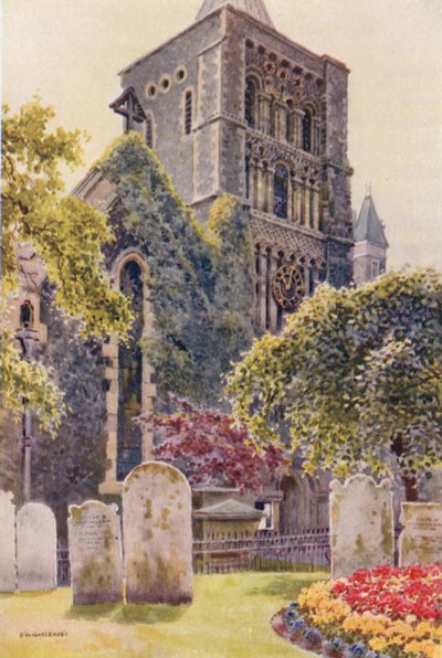 Iglesia de Santa María, Dover (litografía en color) de Ernest William Haslehust