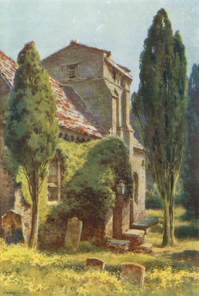 Iglesia de Studland (litografía en color) de Ernest William Haslehust