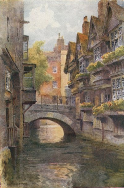 Los tejedores de Canterbury (litografía en color) de Ernest William Haslehust